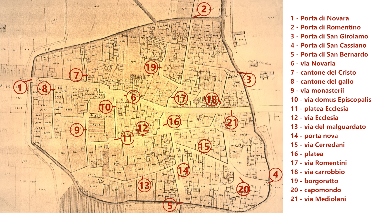 Mappa del centro abitato 1844 circa